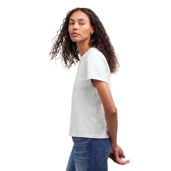 Madewell NWT White Cotton Crewneck Tee Shirt L | Classic Layering Top - Picture 2 of 8